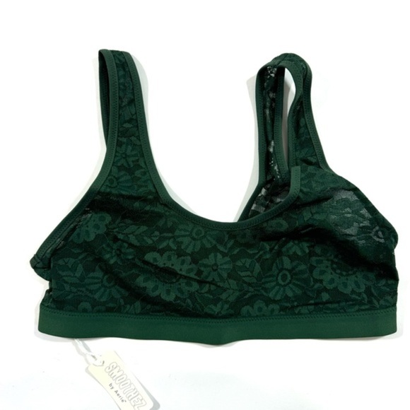 New Aerie Smoothez Green Lace Bralette Unlined Size Small - Picture 1 of 3